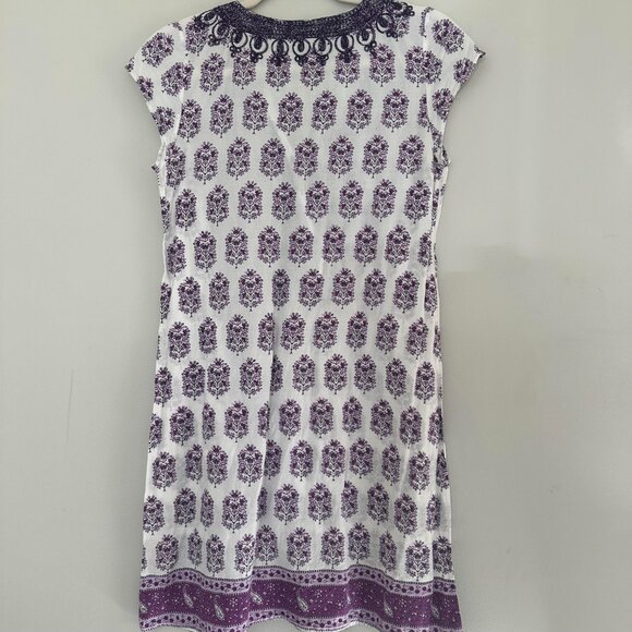 Calypso St. Barth Embroidered Tunic T-Shirt Dress Floral Boho 100% Cotton - XS - Picture 5 of 6